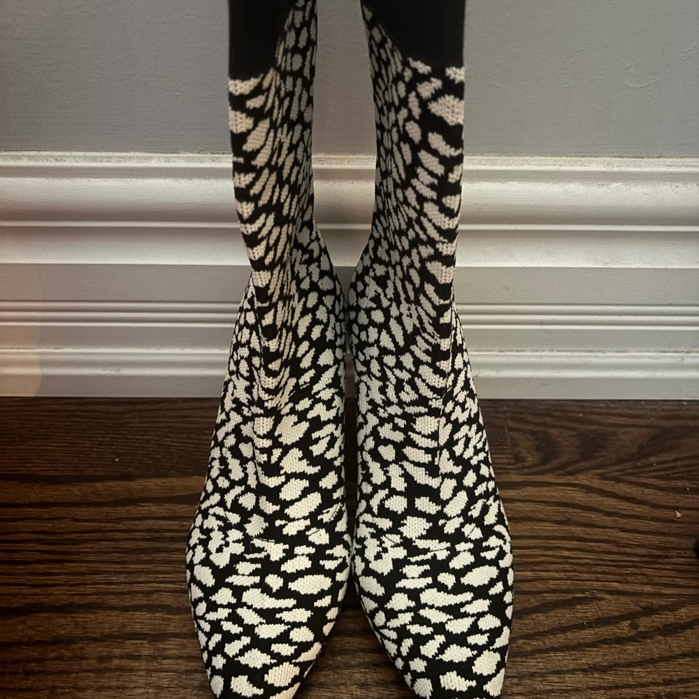 Black and White Sock Boots